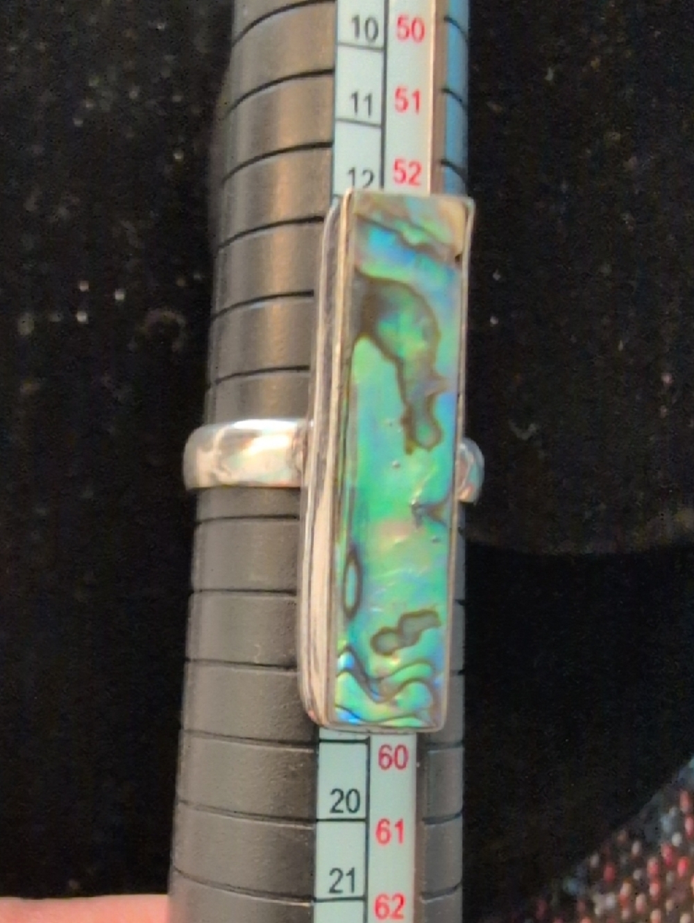 Rectangular Abalone Ring - Picture 3 of 9